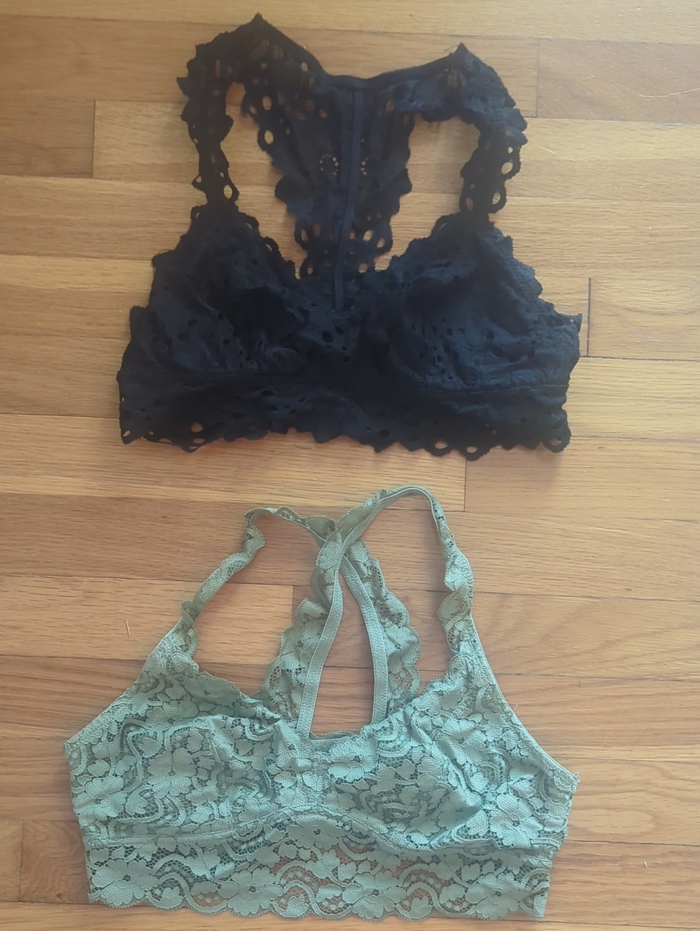 Bundle 2 Lace Racerback Bralette - Black and Sage